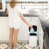 13L Trash Bin with Sensor and Space for Deodorizers, in Steel and PP, 24x24x41 cm, White and Black