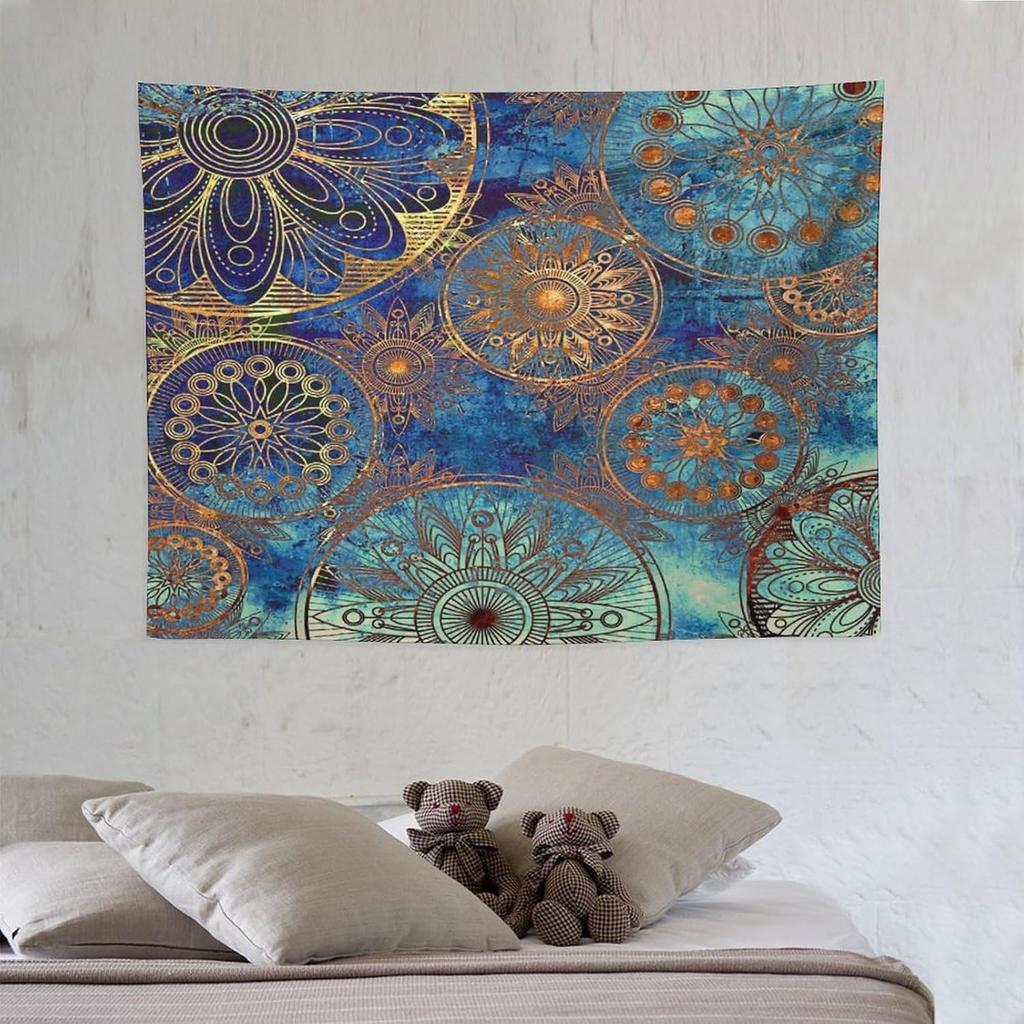 Vintage Bohemian Tapestry Wall Hanging Colorful Mandala Indian Pattern Tapestries Home Decor for Living Room Bedroom Apartment