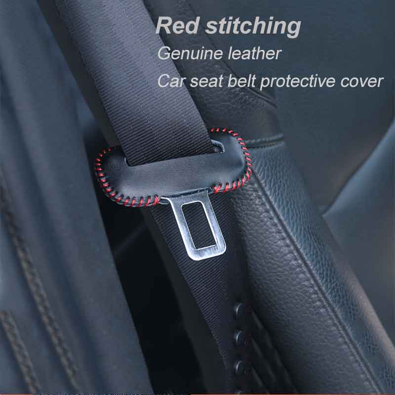 Universal Car Seat Belt Buckle Clip Protector leather Interior Button Case Anti-Scratch Cover Safety Car Accessories