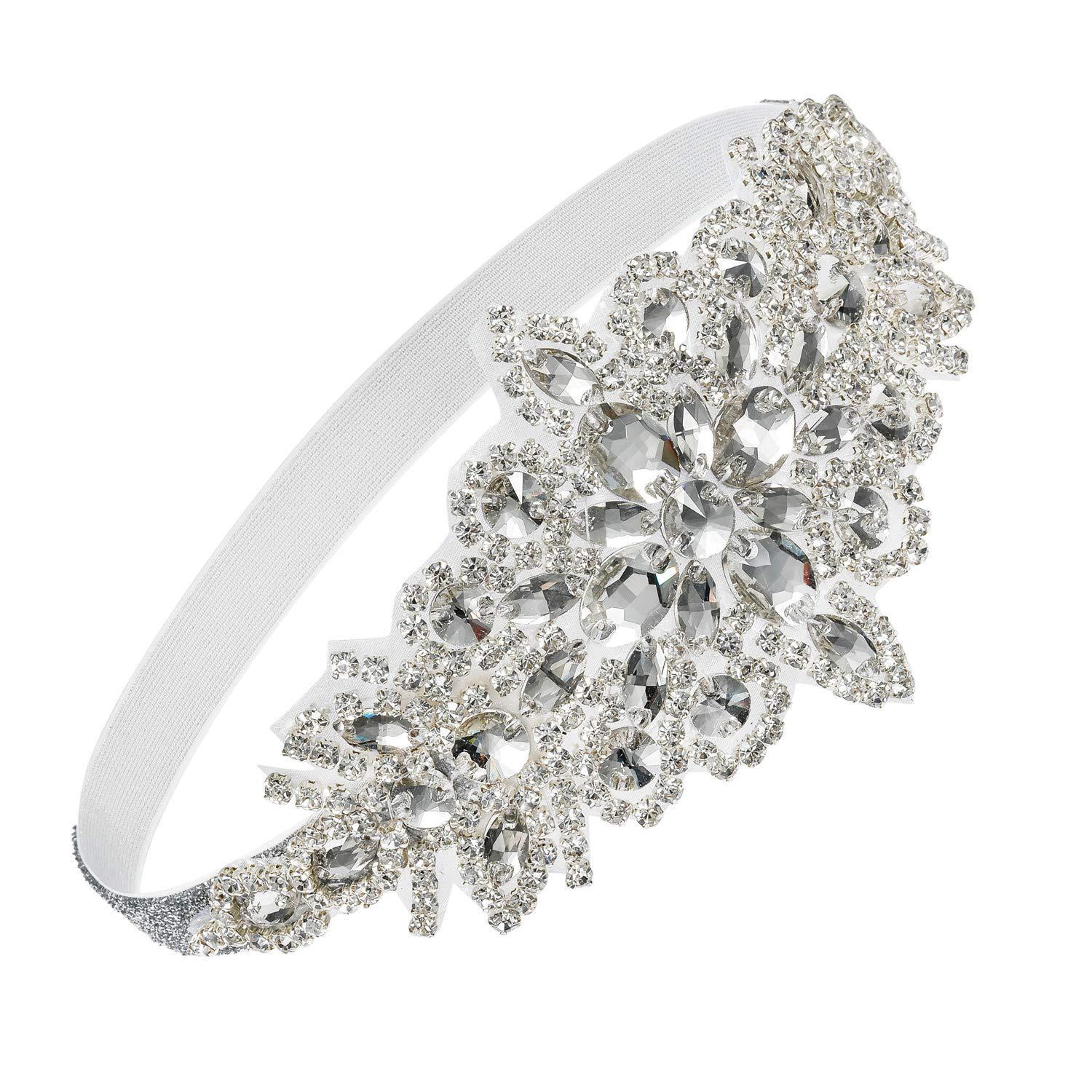 

Этническая повязка на голову со стразами и набор аксессуаров для вечернего платья белый