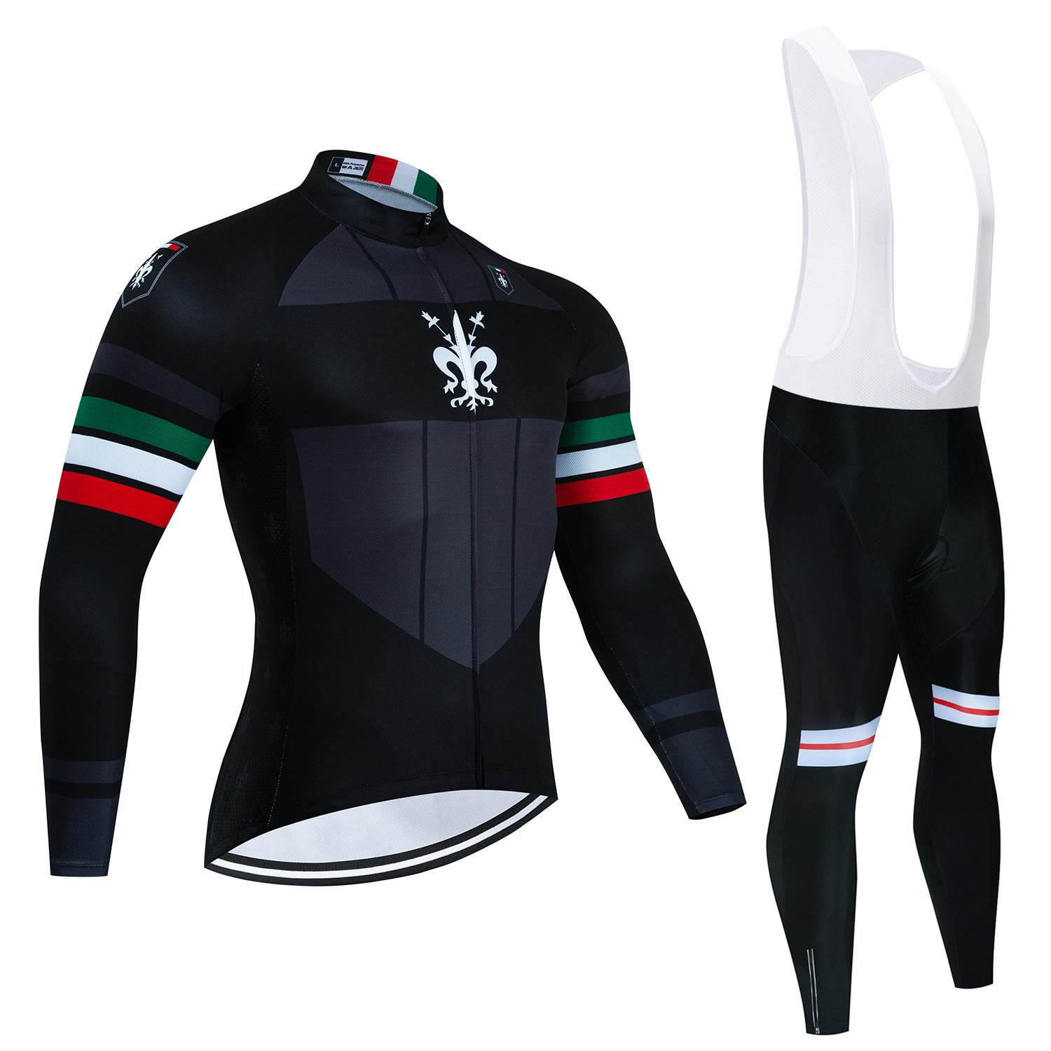 

Warm Winter Thermal Fleece Cycling Jersey Sets Men Outdoor Riding MTB Ropa Ciclismo Bib Pants Set Pro Team Cycling Clothing 2025 Asian size-S