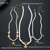 3Pcs/Set Conch Fish Tail Starfish Pendant Necklaces for Women Bohemian White Color Rice Beads Shell Necklaces Sets Beach Jewelry