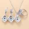 Hight Quality Fashion Accessories 925 Silver 9-Color Jewelry Sets Mystic Rainbow Zircon Female Bracelet Earring And Necklace