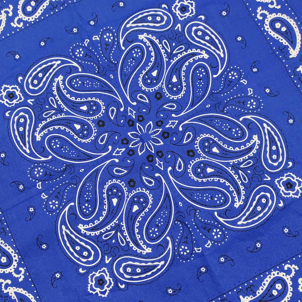 kakatrend Bandana Blue Paisley Adult 100% Cotton Stylish Handkerchief Bandana Cotton Men's Unisex Large 55cm x 55cm