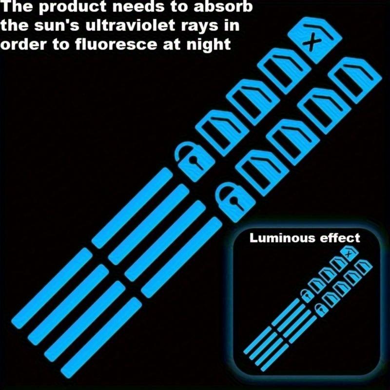 1 Satz Auto Fensterknopf Leuchtende Aufkleber Auto Fluoreszierende Autoaufkleber Selbstklebende Nachtsichtbarkeitsaufkleber Auto Fenster Türschalter Fluoreszierend