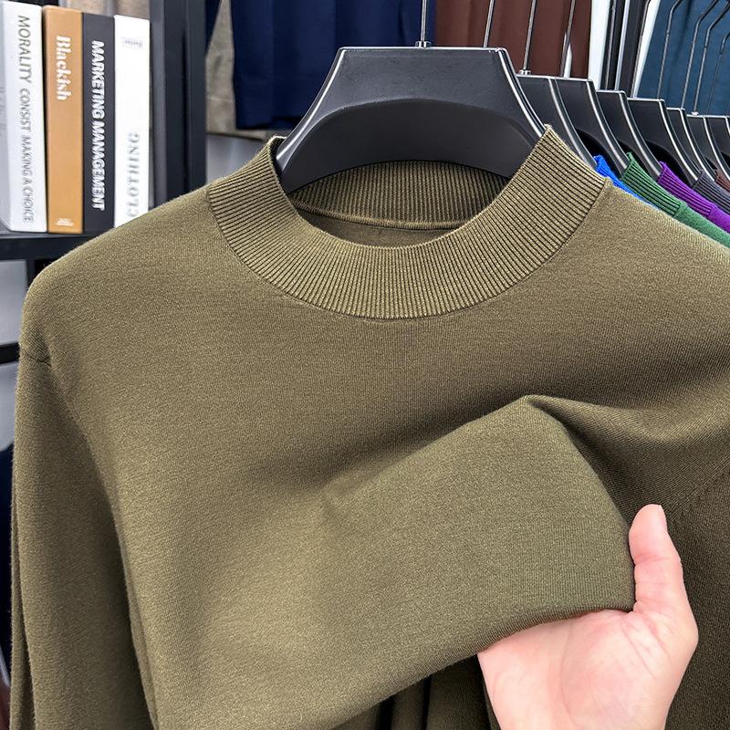 Men S Spring Thin Silk Wool Blend Half Turtleneck Long Sleeve Sweater