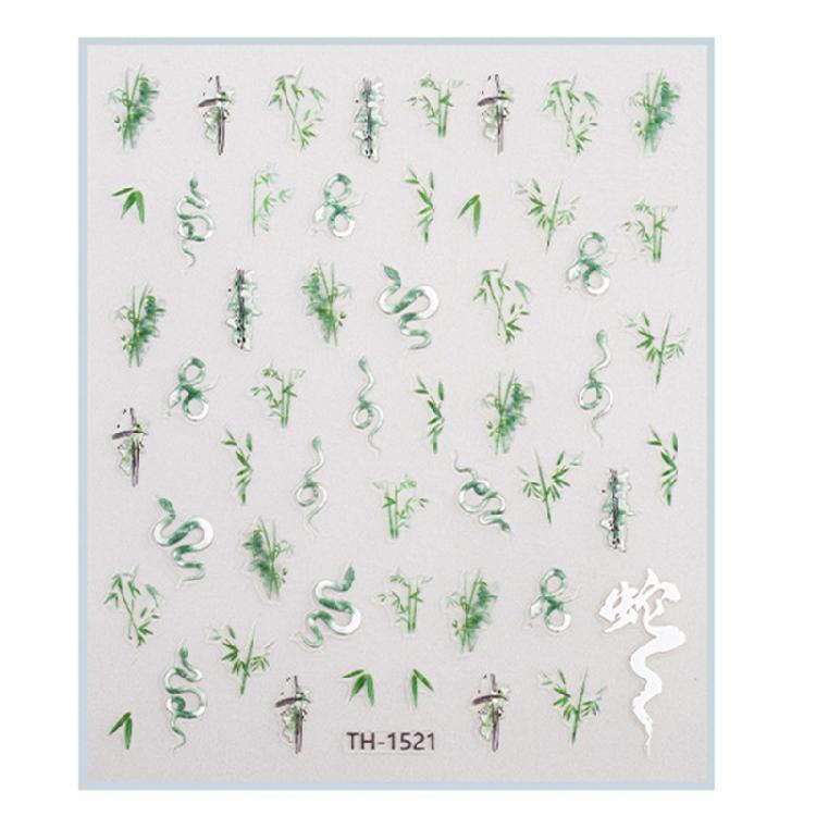 1 Sheet Fashion Nail Art Decals for Chinese New Year Manicure Decors with Cartoon Snake PatternsNail Salon Accessories