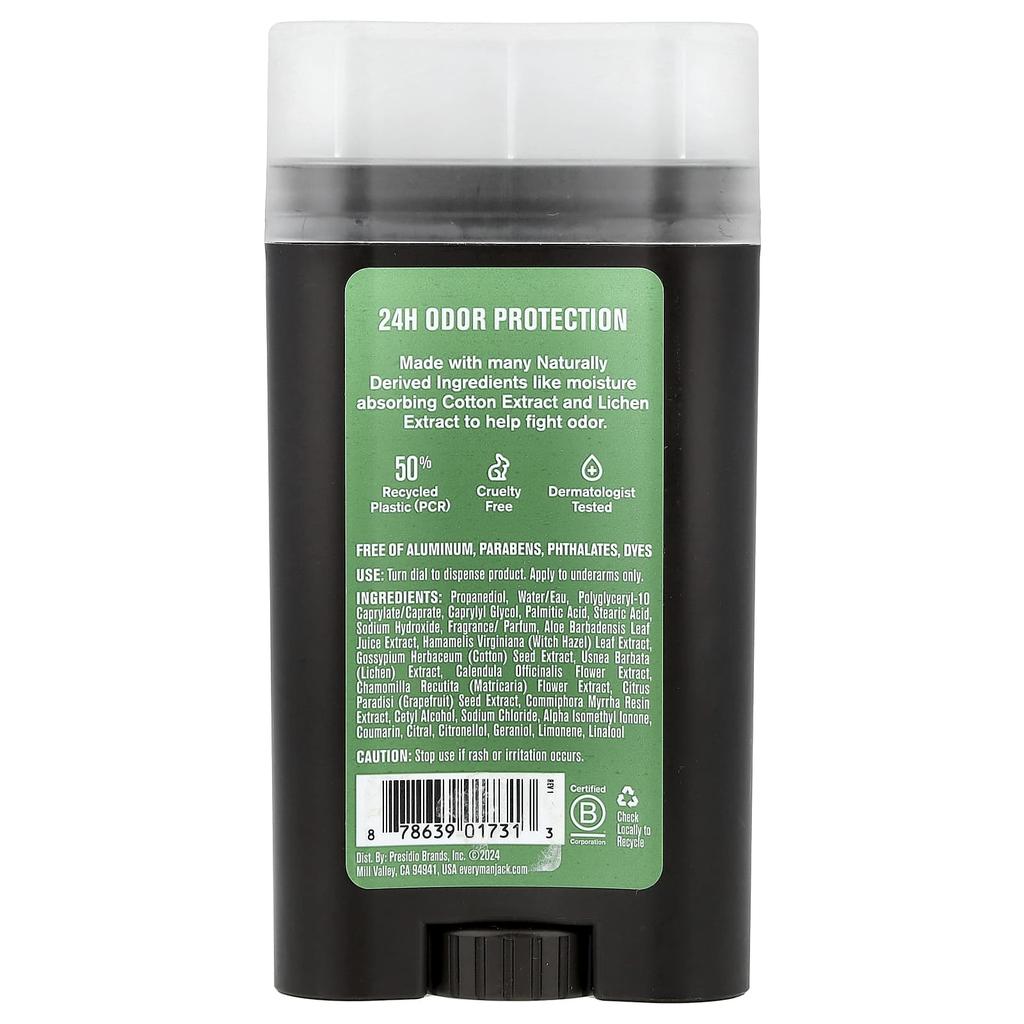 Every Man Jack, Aluminum-Free Deodorant, Palm + Cypress, 85g (3oz)