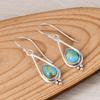 Natural Turquoise Drop Earrings 925 Silver, Pear Shape Turquoise Earrings, Handmade Gemstone Jewelry.