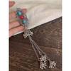 Turquoise Tassel Hair Clip: Exquisite Ethnic Mongolian Style for Women