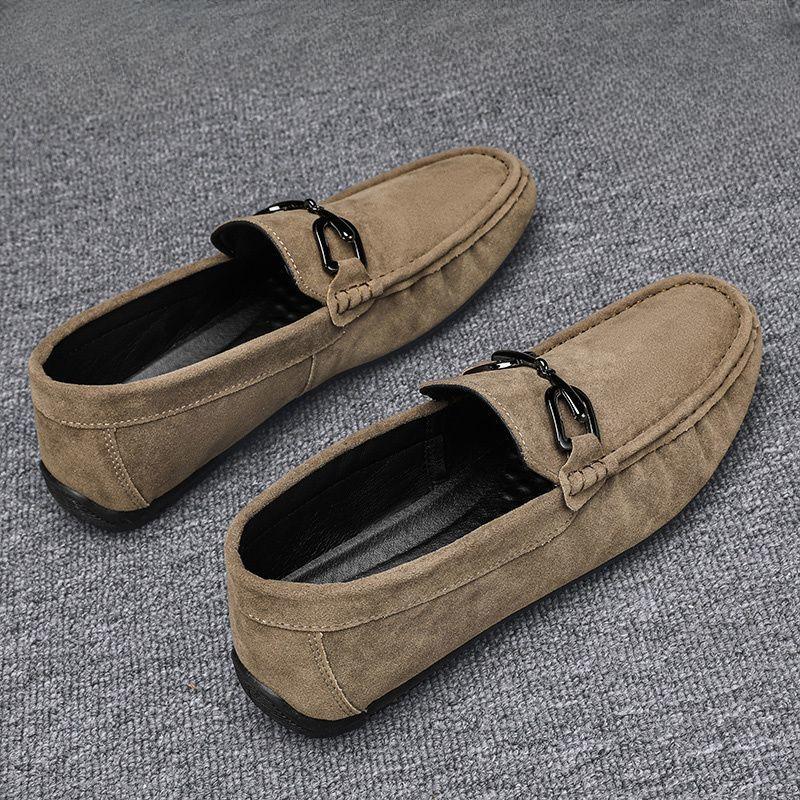 Dress Shoes Suede Leather Men Round Toe Formal Moccasin Loafers Soft Flat Man Casual Shoe Business Cheap Clearance Original Hot