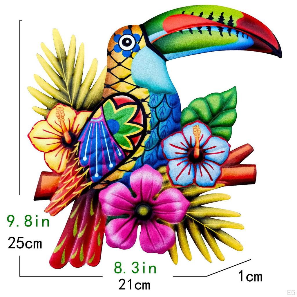 Creative Parrot Wall Art Sculpture Hanging Decor Ornament Metal for Living Room Home