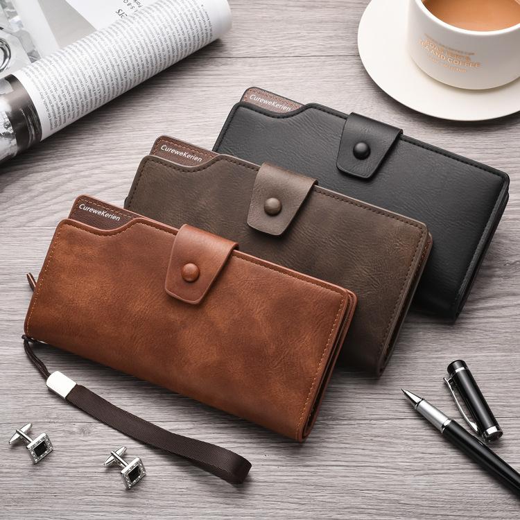 Men Wallets Business Zipper Long Wallet Clutch Purse Coin Card Holder