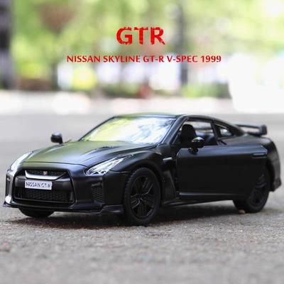 Skyline JDM Nissan GTR R35 Supercar Simulation Diecast & Toy Vehicle Pull Back Car RMZ City 1:36 Alloy Model Gifts For Children