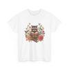 Boho Floral Raccoon Reading Book T-shirt Tops Tees Unisex Whimsical Book Lover Shirt