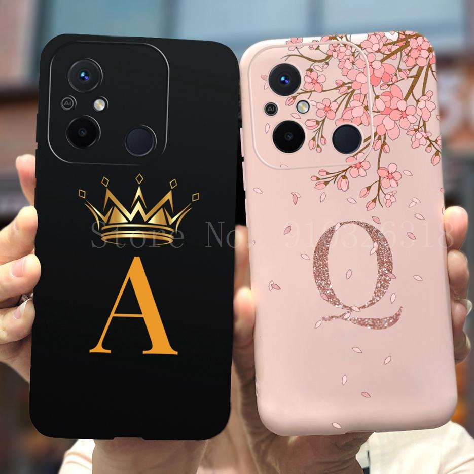 For Xiaomi Redmi 12C Case redmi 11A Cover New Fashion Crown Letters Cover Soft Silicone Phone Case For Xiaomi Redmi 11A 12C Bags