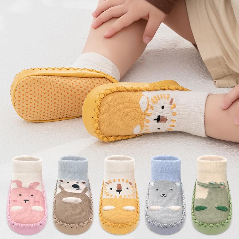 New Cartoon Baby Socks with Rubber Soles Infant Baby Girls Boys Shoes Spring Autumn Baby Floor Socks Anti Slip Soft Sole Sock