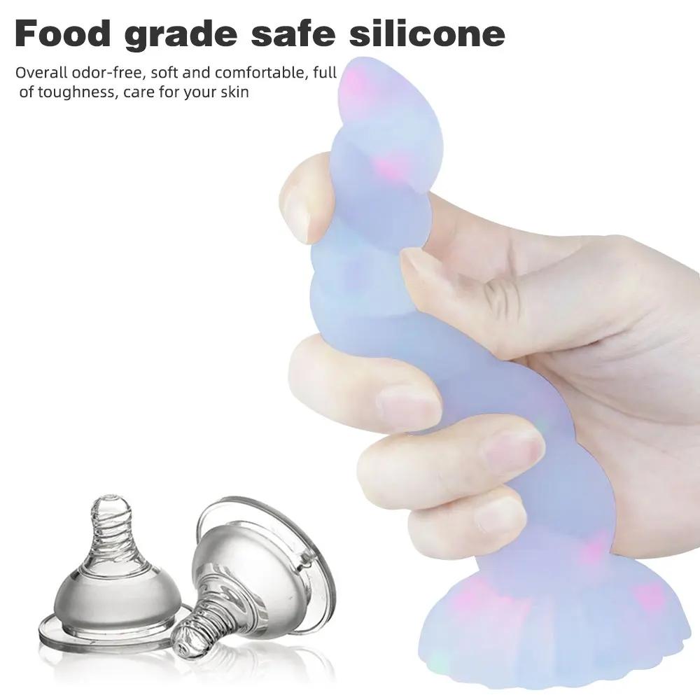 Dark Glowing Dildo for Woman Masturbate Color Jelly Penis Sex Toys for Women Big Soft Cock Light Erotic Dildo with Suction Cup