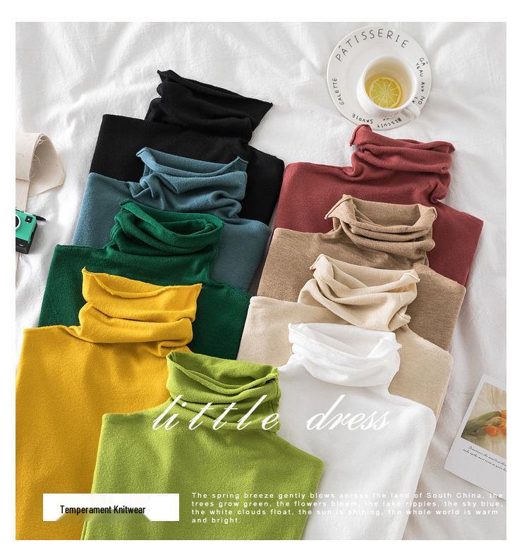 Dalang Knitwear Women's Slim Fit Turtleneck Sweater - Long Sleeve Solid Color Base Layer for Autumn/Winter