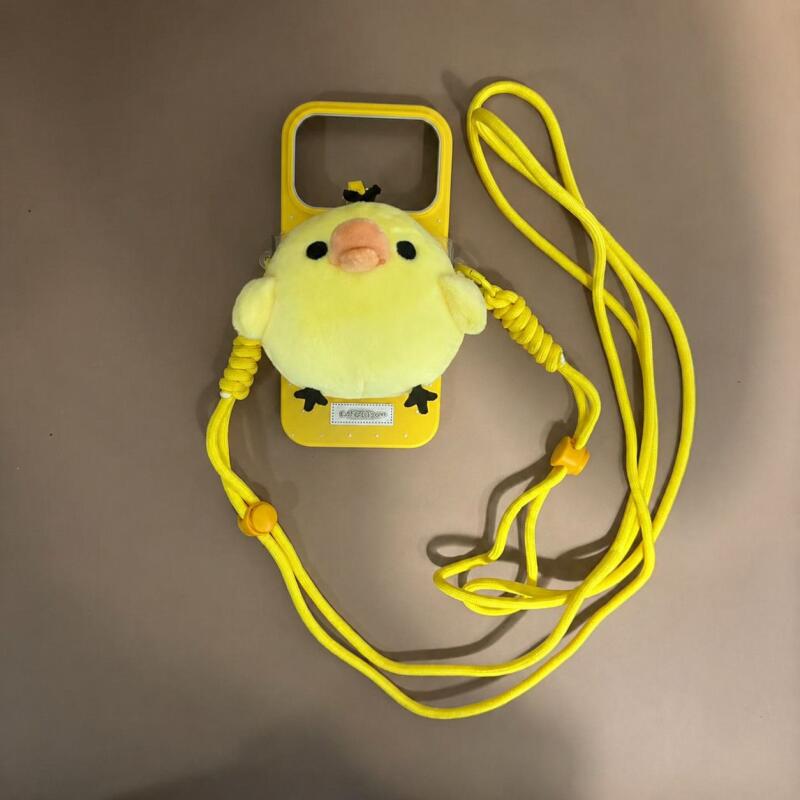 Japan Anime Kiiroitori Soft Plush Filling Doll Phone Back Clip Can Be Slung Diagonally with Shoulder Straps Girl's Birthday Gift