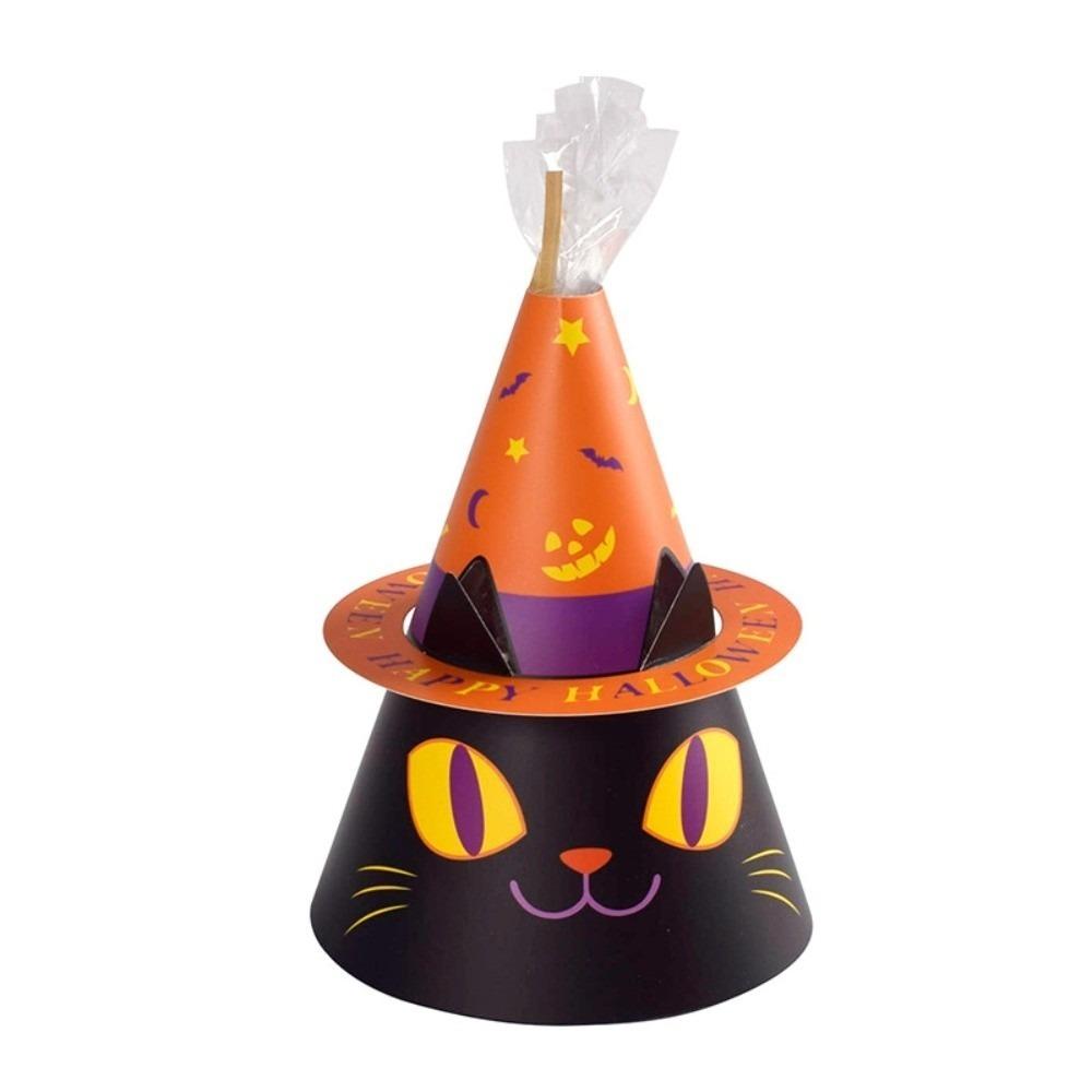 10pcs Pumpkin Halloween Candy Gift Box Ghost House Hollow Window Candy Packaging Box Black Cat Cartoon Cookie Box Bakery