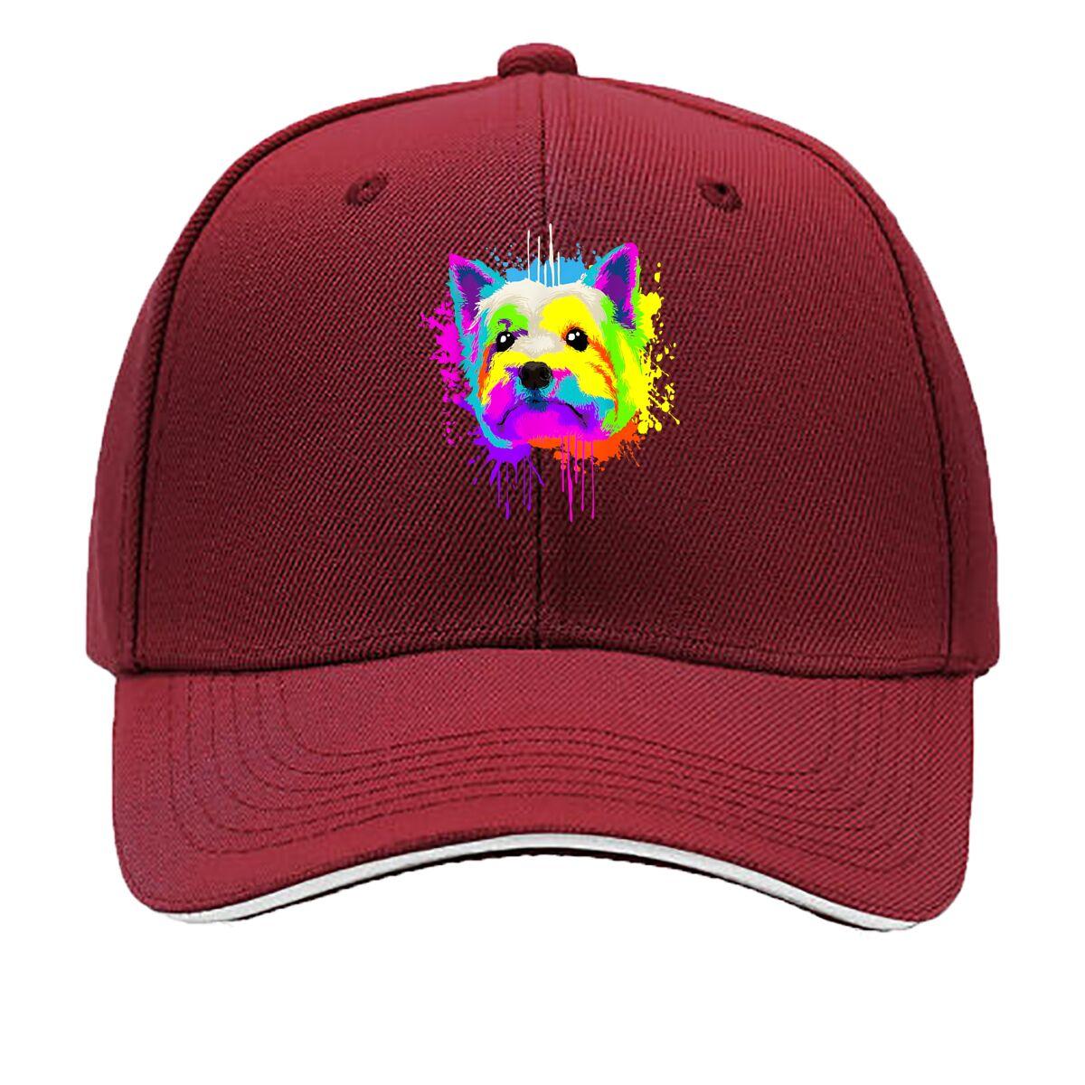 Colorful Dog Pet Pop - Art Style Sandwich Baseball Cap One Size