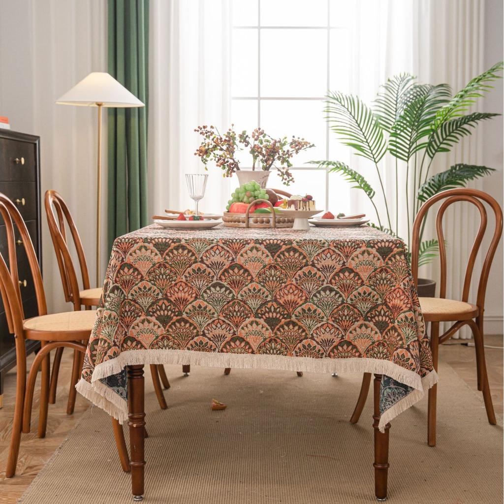 Cotton Linen Tablecloth for Rectangle Tables, Wrinkle Free Washable Table Cloth Dining Table Cover for Kitchen and Outdoor Use