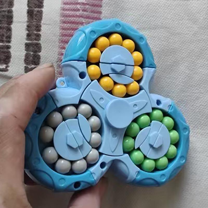 Triangle Rotating Magic Bean Puzzle Toy IQ Test Brain Teaser Fun Educational For Kids Boys Girls Stress Relief Gfts