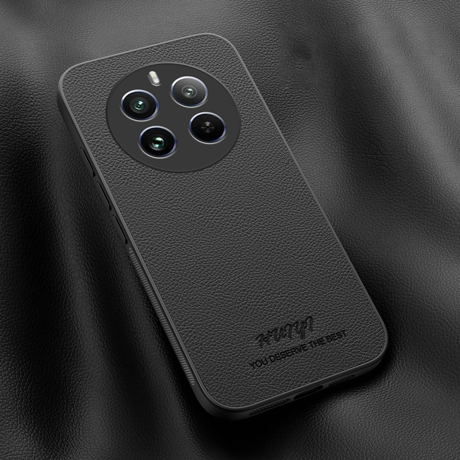 

Leather Phone Case for Oppo Realme 11 12+ Pro Plus 11x C67 C63 C61 Car Magnetic Holder Full Lens Silicone Protection Phone Cover Realme 12 Plus чёрный