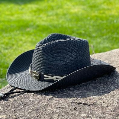 Bull Head Jazz Straw Hat Women's Summer Outdoor Sun Protection Visor Beach Hat Tibetan Hat Western Cowboy Hat Men's