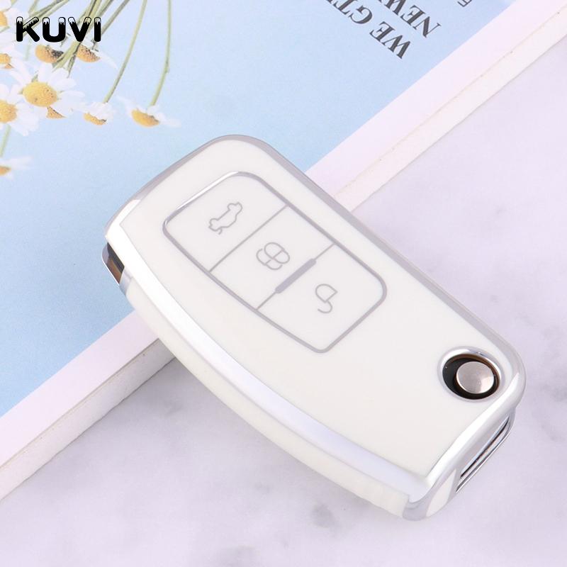 

For Ford Focus 2 Mk2 Fiesta Mondeo Galaxy Falcon Territory Ecosport Car Tpu Folding Key Cover Bag Shell Case Keychain Protector