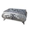 European Rose Carved Metal Jewelry Box with Lock - Necklace and Birthday Gift Storage