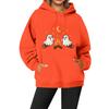 Women's Casual Fashion Solid Color Rugby Print Long Sleeve Hooded Sweatshirt Top