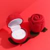 Red Flower Stem Romantic Wedding Ring Holder Velvet Engagement Rings Box Jewelry Box  Gift Box