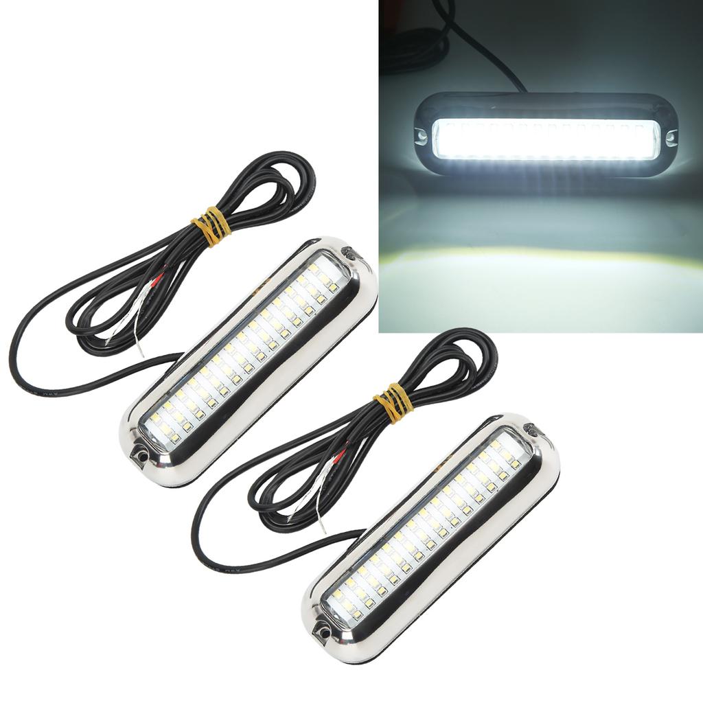 Marine Led Lights 42LEDS Waterproof Underwater LED Boat Light 10‑30V Drain Plug Light for Yacht Boat