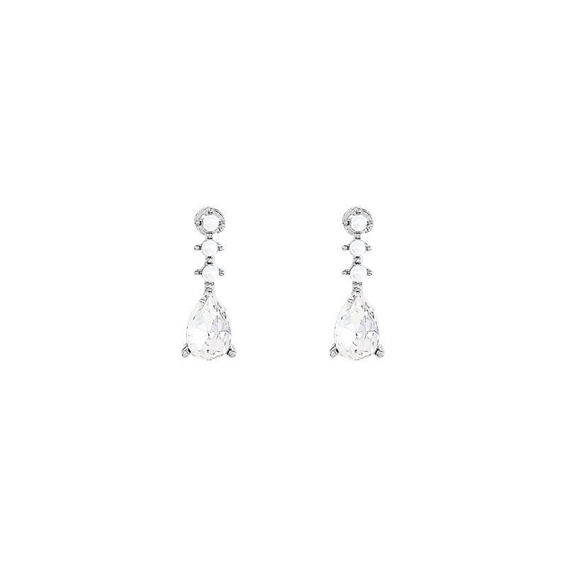 Flash diamond water drop pearl stud earrings women's small temperament Internet celebrity earrings New earrings