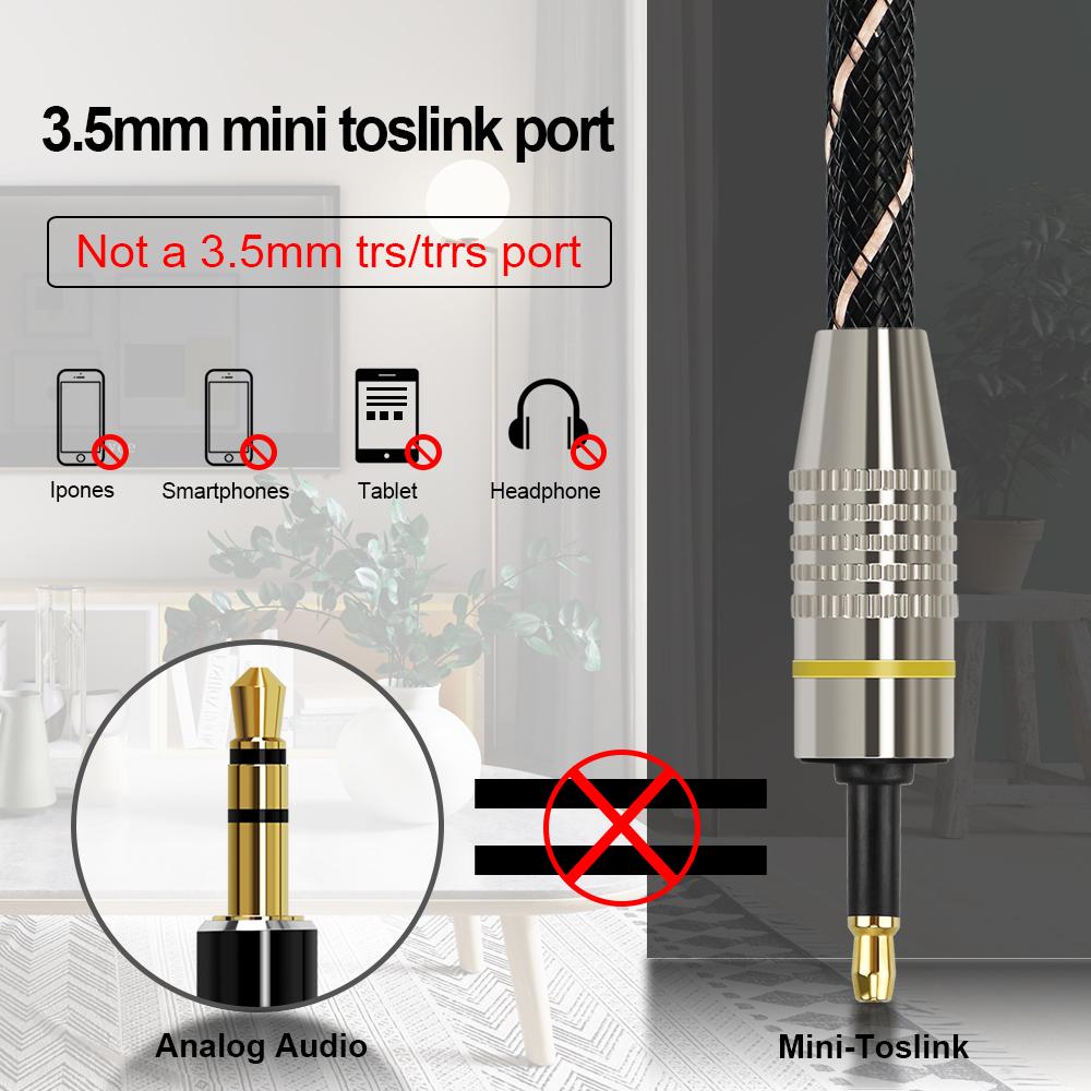 Mini Toslink to Toslink Cable 3.5mm Digital Sound SPDIF Optical Audio Adapter for TV Box Soundbar - Optical out ConverterGood product