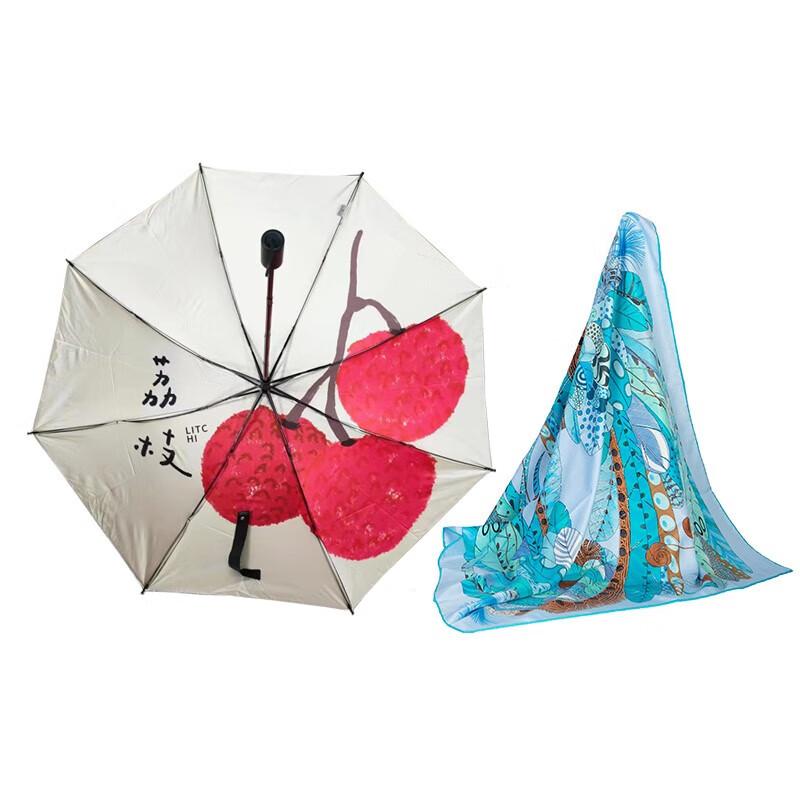 Silk Scarf & Sun Umbrella Gift Set