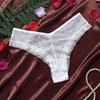 Low Waist Lace Flower Transparent Briefs Female Lingerie Romantic T Panties  Lady