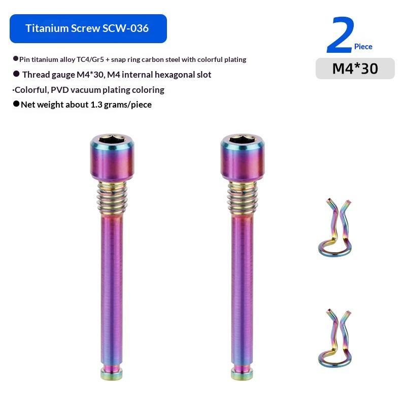 Bicycle Hydraulic Disc Brake Pad Fixing Bolts M4 Titanium Alloy Corrosion Resistant Inserts for Cycling Upgrade Accessories