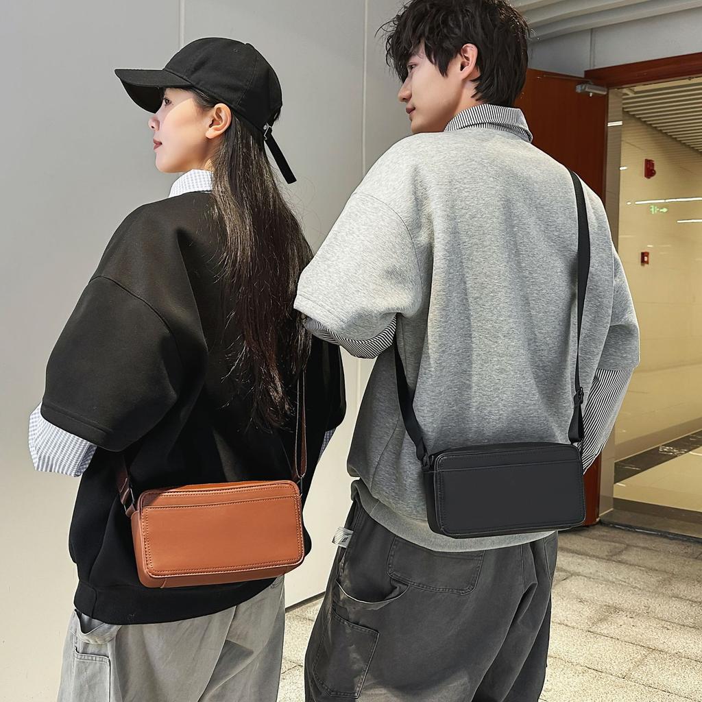 Crossbody Bag Men'S And Women'S Trendy Brand Niche Box Bag Design Sense Small Square Bag Solid Color Mobile Phone Bag Waterproof Shoulder Bag