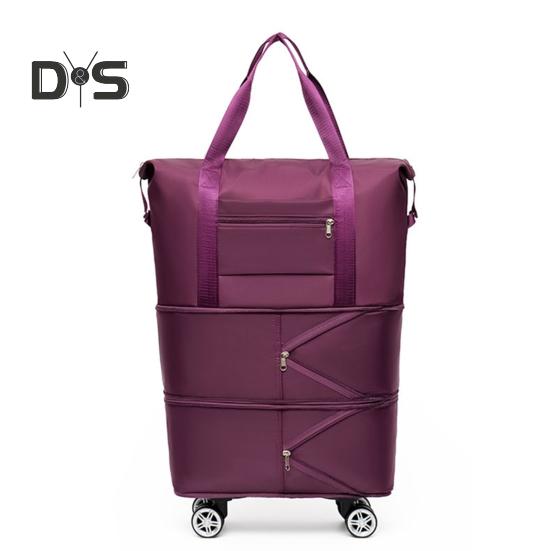 Reisegepäcktasche, Trolley-Tasche mit Rädern, wasserdicht, erweiterbar, für die Übernachtung, tragbar, zusammenklappbar, für Reisen, Einkaufen, Fitnessstudio