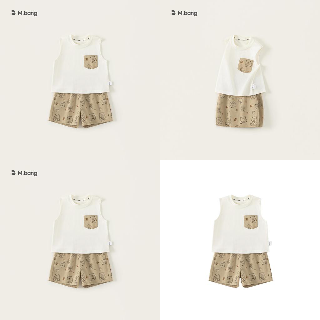 Cartoon Kids Summer Vest And Shorts Set With Cotton Fabric For Ages 3 To 8