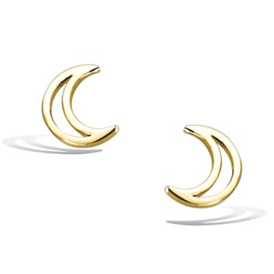 [Q6840] - Vergoldete Ohrringe 'Mond' goldfarben - 7x5 mm