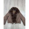 Womens Winter Puffer Coat With Detachable Faux Fur Collar Loose Fit Warm Cotton-Padded Jacket Cold Weather
