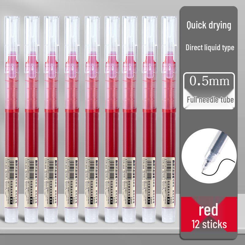 Xuedele Sneldrogende Balpen: Gelinkt, Zwarte/Rode Opties, Volledige Naaldpunt, Op Waterbasis.