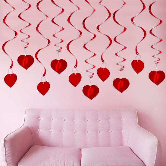 6 Teile/satz Gut aussehende Herz Szene Layout Ornamente Reflektierende Dekorative Wiederverwendbare Valentinstag Ornamente für Party