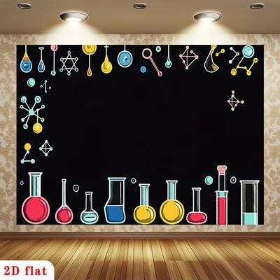 2D Chemistry Experiment Themed Photo Booth Background Cloth