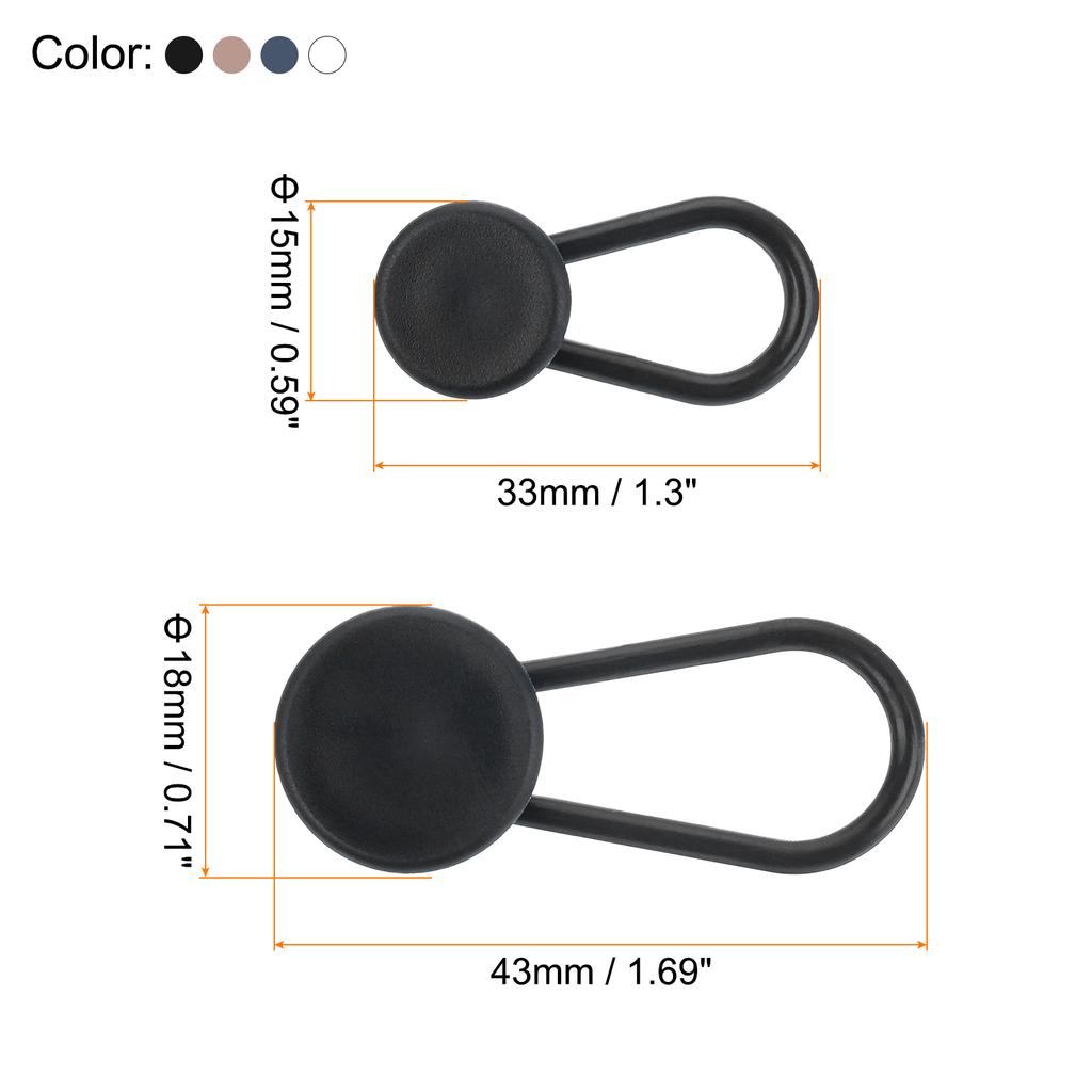 16pcs Button Extenders for Jeans Flexible Pants Button Extender Pants Waistband No Sew Instant Extension Button 33/43mm 4 Colors