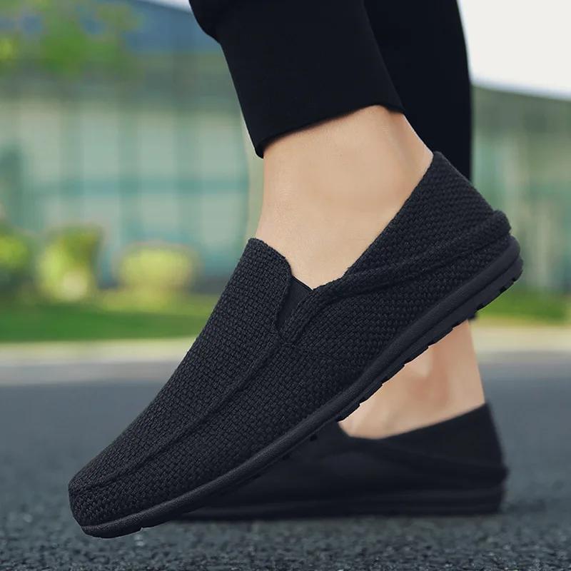 New Men Shoes Hemp Breathable Men Casual Shoes Driving  Men Soft Comfortable Loafers Brand Fashion Half Slippers Flats2025